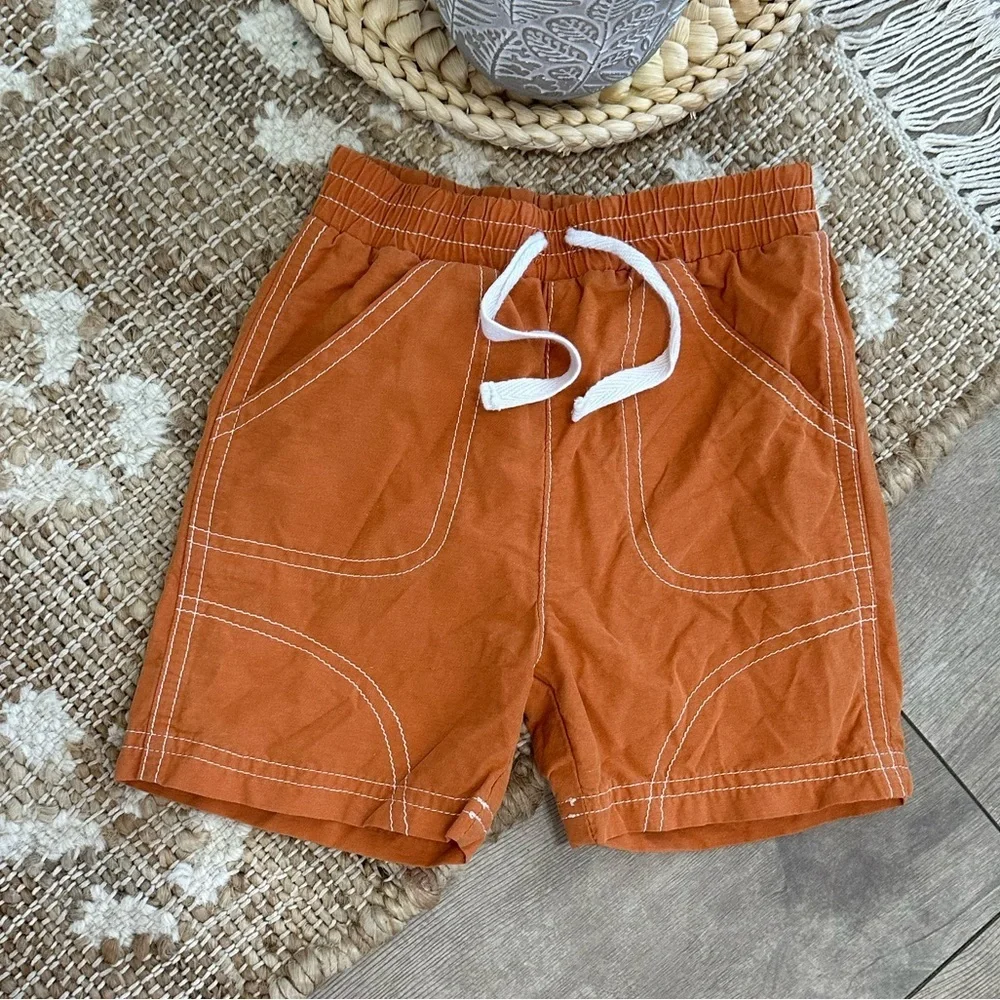 Y2K Le Top Baby Toddler Boy Swim Trunks Rustic Burnt Orange Size 12 Months